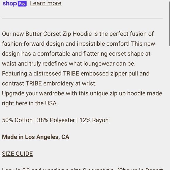 Tribe Kelley butter corset hoodie - Picture 4 of 9